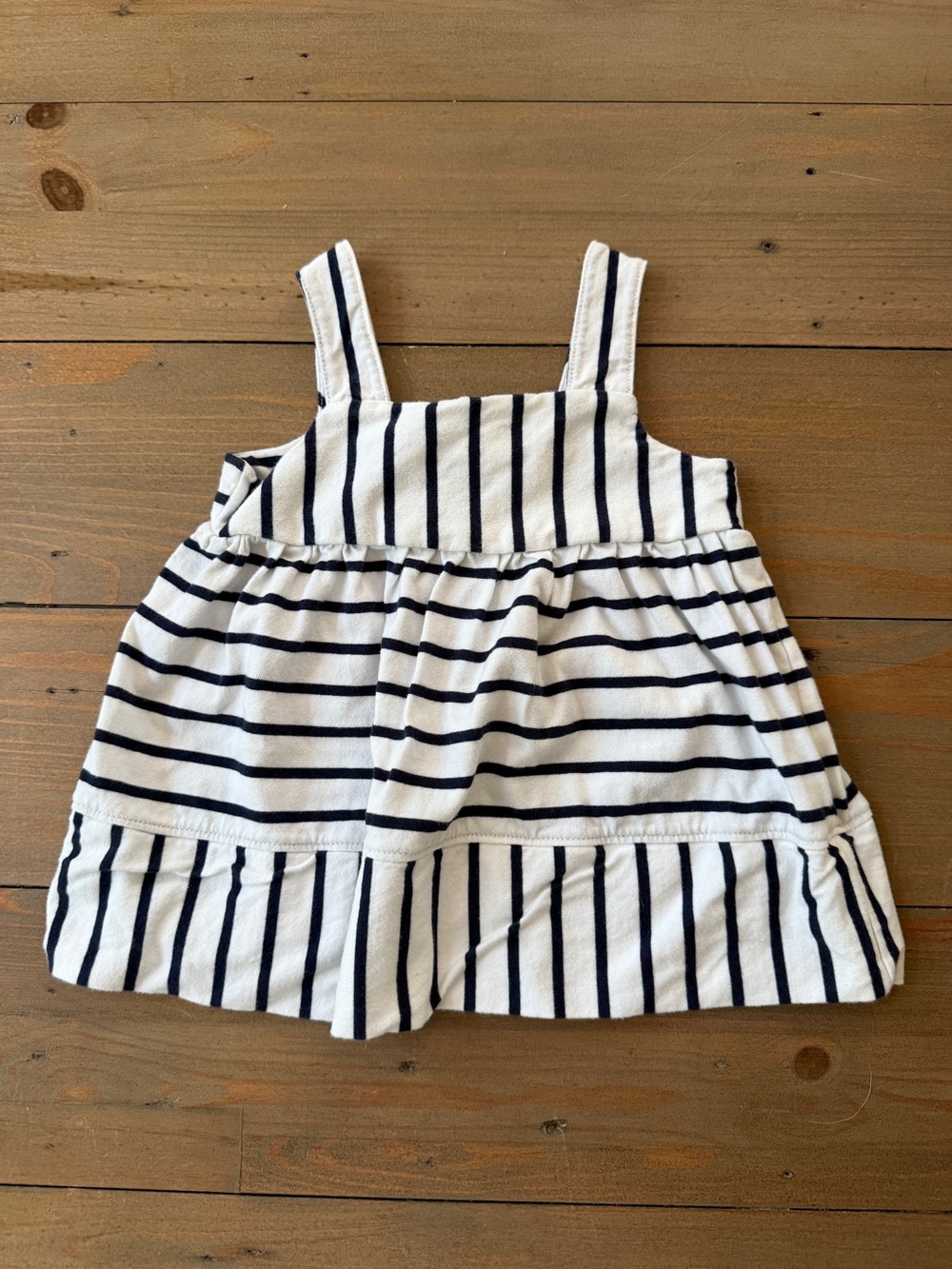 Hanna Andersson Striped Navy and White Dress - 3-6 Months
